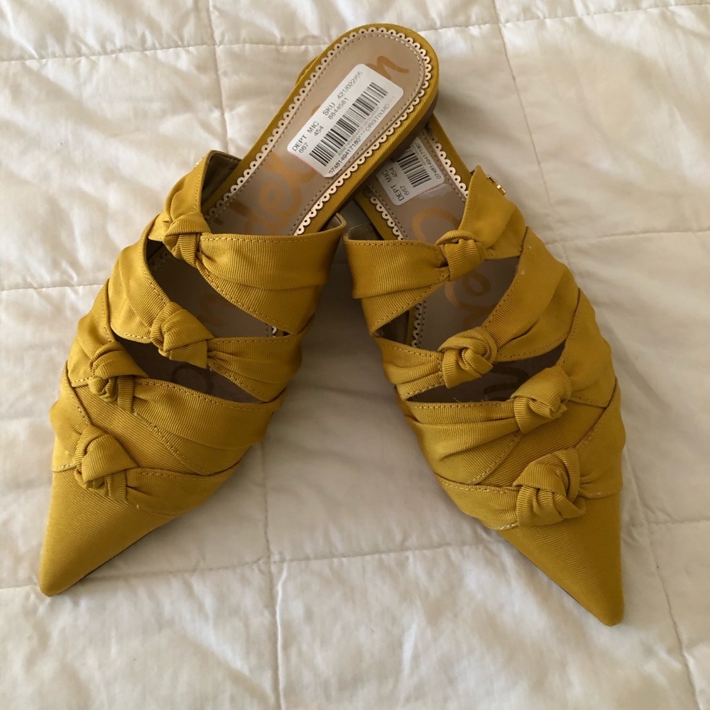 Sam Edelman Shanti Mules NWT Gold/Mustard 6.5